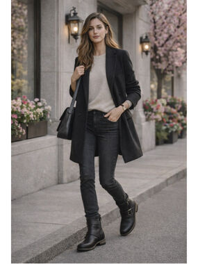 Frye Boots Women Tyler Engineer Boots Low Heel Back Zip Moto Minimalist Black